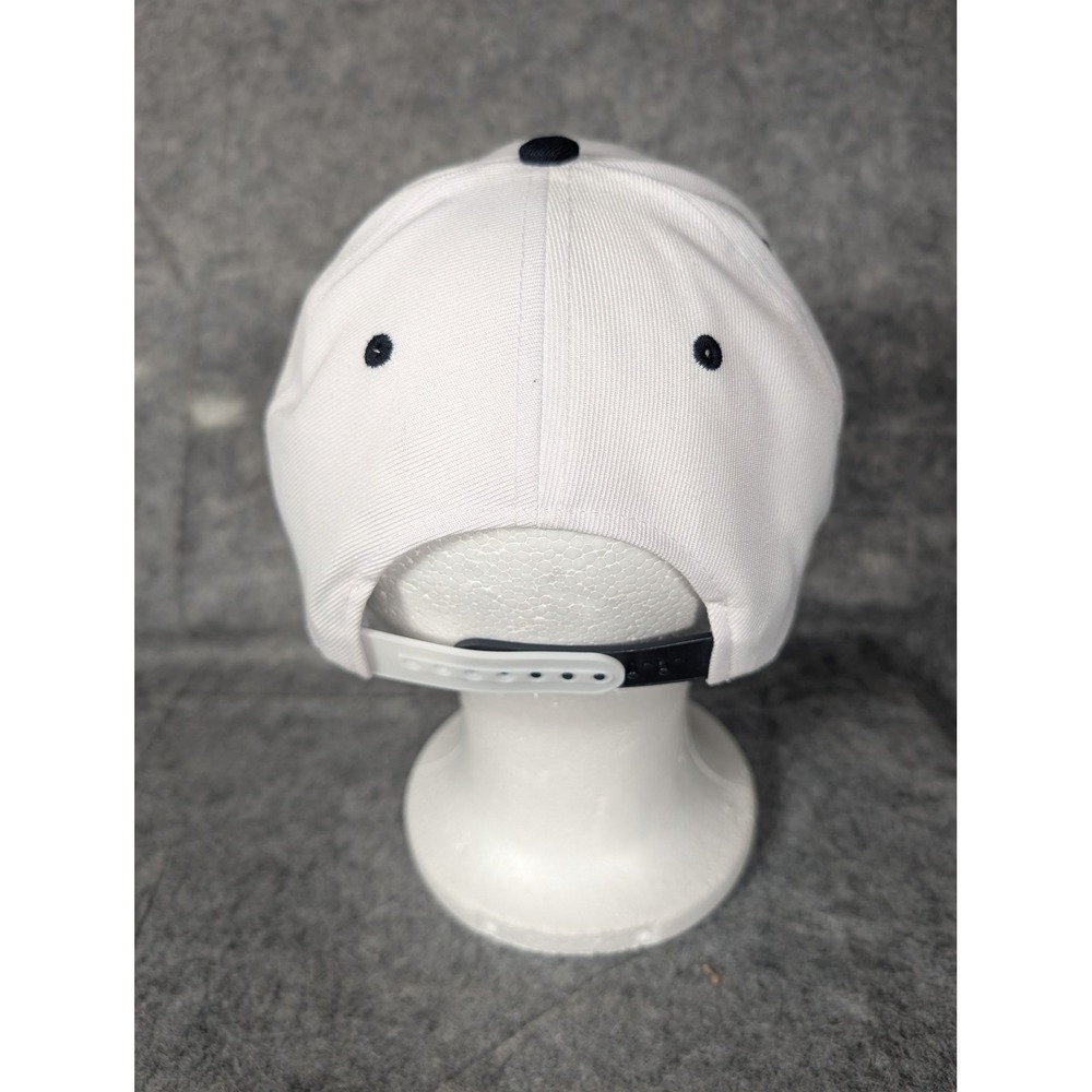 Zephyr Authentic Bulldog Embroidered Baseball Cap White Navy Flex Fit Size L - Picture 5 of 8